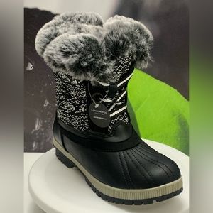 Brand New!! London Fog Milly Black Combo Snowboot Size 7M